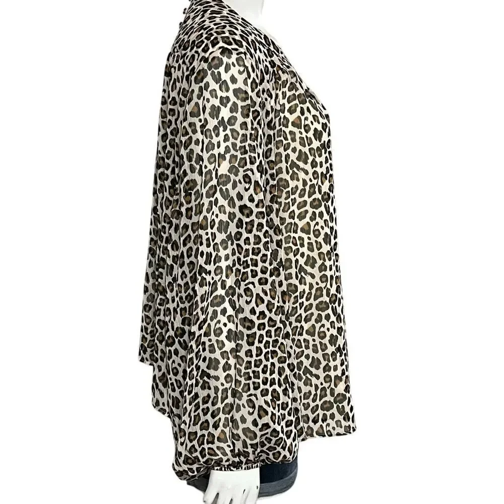 Maeve Leopard Print Pheasant Blouse Size 1X